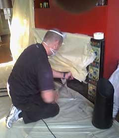 cleaning a chimney flue