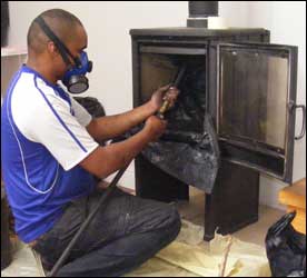 sweeping a chimney