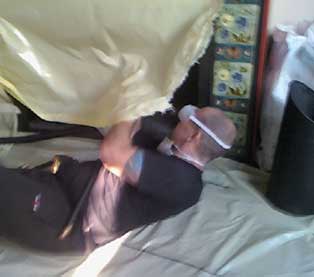 sweeping a chimney